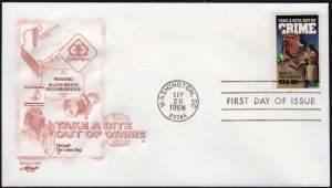 SC#2102 20¢ Crime Prevention FDC: Artmaster (1984) Unaddressed