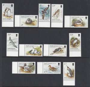 South Georgia & South Sandwich Is.  #236-47 MNH set, various birds, issued 1999