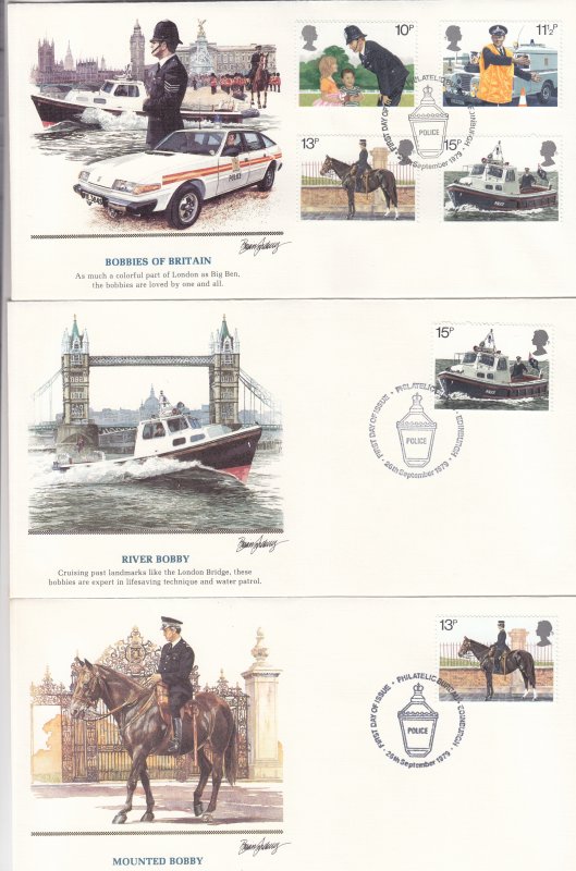 1979, Great Britain: Bobbies of Britain, Grp 5, FDC (S18763)