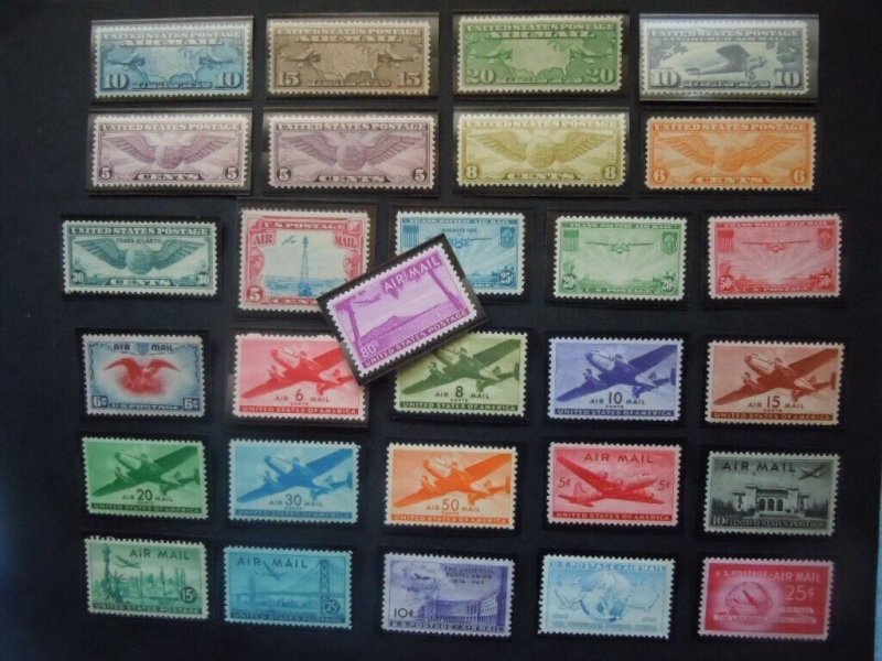 C7-C12 C16 C17 C19 C20-C24 C25-C31 C34-C36 C42-C44 C46 MNH OG VF CV $136 #1b 