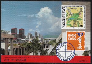 Cayman Islands #728a MNH S/Sheet - Bird - Hong Kong '97 Expo