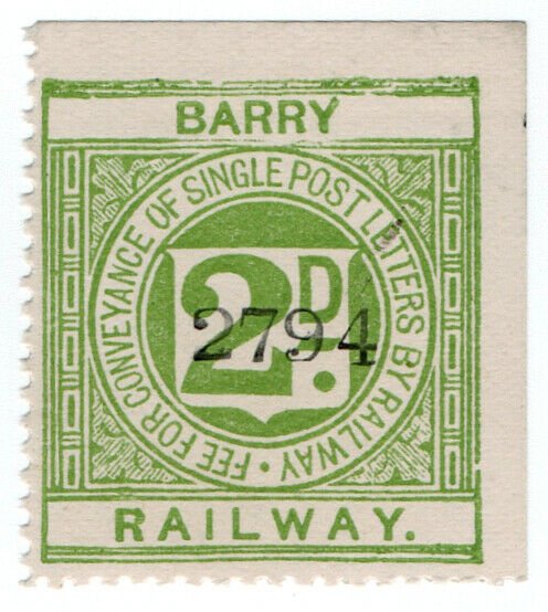 (I.B) Barry Railway : Letter Stamp 2d