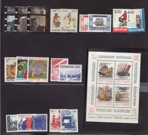 1986-89 Denmark #791 ... #879) MNH postage & souvenir - 9 Diff. Sets - cv$47.25