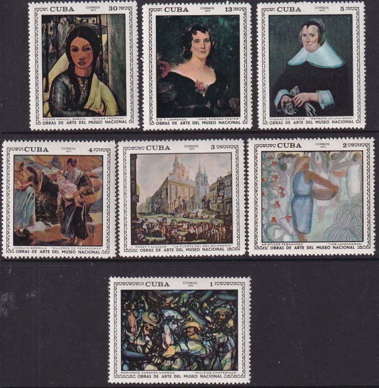 Sc# 1547 / 1553 Cuba 1970 Paintings complete set  MNH CV: $6.25