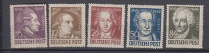 J39111 jlstamps, 1949 germany DDR set mnh #10nb6-10 famous people