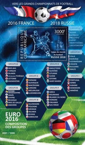 CENTRAFRICAINE 2015 SHEET WORLD CUP FOOTBALL SOCCER SPORTS