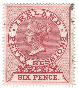 (I.B) QV Revenue : Ireland Petty Sessions 6d (1862)