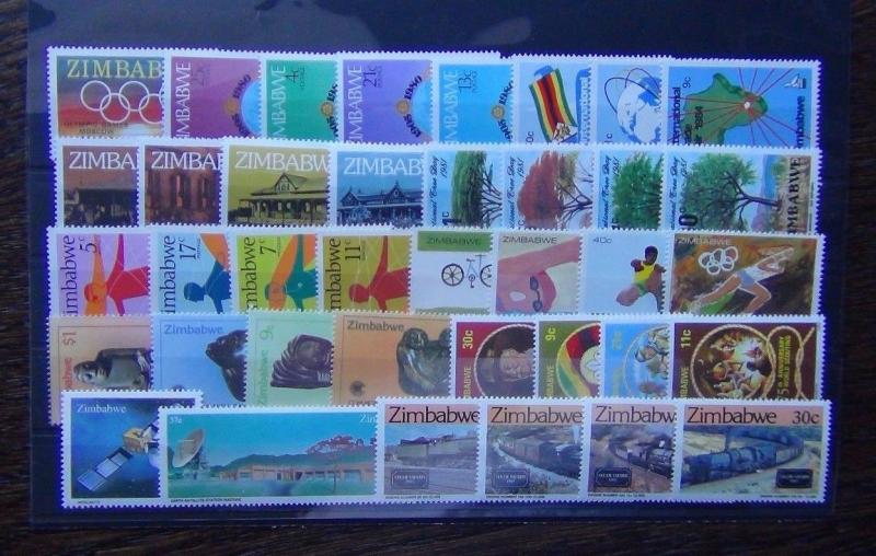 Zimbabwe 1980 - 1986 sets Trees Olympics Scouts Space Rotary Bank Trade etc MNH