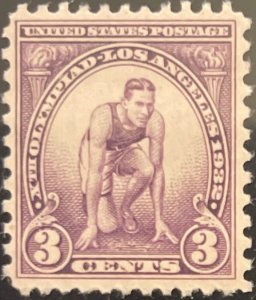 Scott #718 1932 3¢ Summer Olympics Olympic Runner unused HR