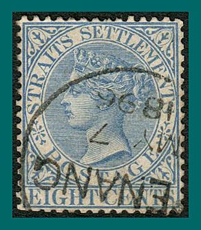 Straits Settlements 1894 QV, 8c used  #50,SG101