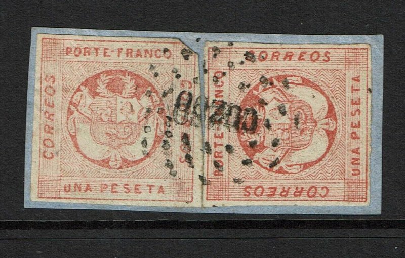 Peru SC# 10 (x2) On Piece / Cuzco Cancel - S8846