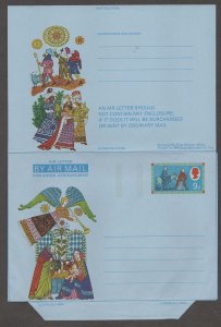 Great Britain  Christmas 1969 Aerogramme  Angel      (1) Mint