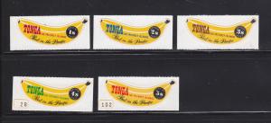 Tonga 248-252 Set MNH Fruit, Bananas