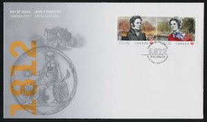 Canada 2651a on FDC - War of 1812, Laura Secord, Charles de Salaberry