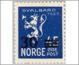 Norway Mint NK 158 Lion - surcharged 30 Øre Dark ultramarine