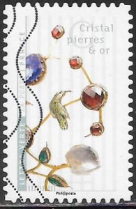 France 5220 Used -  Flowers in Art - Crystal and Stone