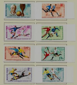 HUNGARY SC 1772-9 LH imperf issue of 1966 - SOCCER WORLD CUP. Sc$23