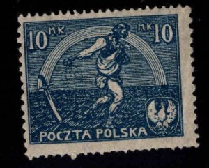 Poland Scott 154 MH*  stamp, typical centering