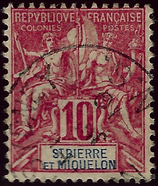 St. Pierre & Miquelon Sc #66 Used F-VF hr...French Colonies are Hot!