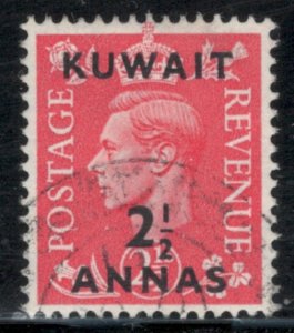 Kuwait 1951 King George VI Surcharge 2 1/2a on 2 1/2p Scott # 97 Used