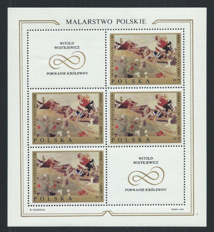 POLAND SC# 1675-82 MINI SH/4 W/LABELS VF/MNH 1969