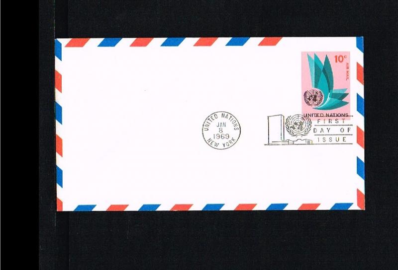 1969 - VN/UNO New York FDC Prepaid cover - Postal stationery - Transport - Ai...