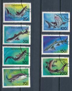 Tanzania 1993   Scott 1136-1142 (7) CTO - Sharks