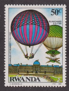 Rwanda 1185 Hot Air Balloons 1984