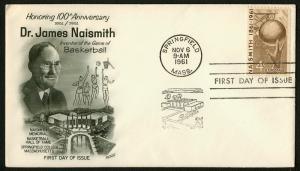 #1189 4c Basketball Centenary, Fleetwood-Addressed FDC **ANY 4=FREE SHIPPING**