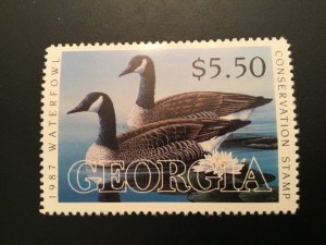 ICOLLECTZONE  US 1987 Georgia GA3 Duck Stamp VF NH