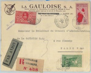 80997 - MADAGASCAR - POSTAL HISTORY - Registered COVER from TANANARIVE  1937