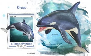 SAO TOME - 2019 - Orcas - Perf Souv Sheet -Mint Never Hinged