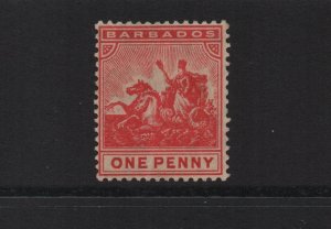 Barbados 1909 SG165 MCA watermark Onepenny mounted mint some foxing