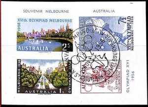 94737b - AUSTRALIA - STAMPS -  PRIVATE PRINT Souvenir Sheet 1956 OLYMPIC GAMES