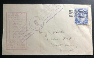 1934 Niuafoou Tonga Toga Islands Tin Can Canoe Mail Cover To Mt Venom NY USA