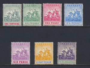 BARBADOS 1905 SET WMK MCA, VF MLH SG#135-44 CAT£225 $305 (SEE BELOW