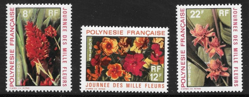 French Polynesia (1971) - Scott # 264 - 266,  MNH