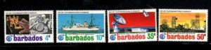 BARBADOS #368-371 1972 TELECOMMUNICATION CENTARY MINT VF NH O.G