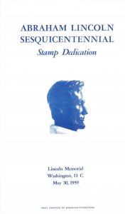 USPS 1st Day Ceremony Program #1116 Abraham Lincoln Memorial No Stamp 1959