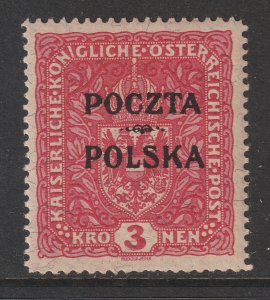 Poland a MH Austria 3k overprinted