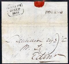 Great Britain 1833 pre stamp entire to Edinburgh with fin...