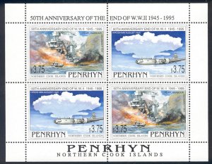 Penrhyn Is.- 1995 MNH set of 2 50th anniv end of WWII 444 cv 44.00 (full sheet)