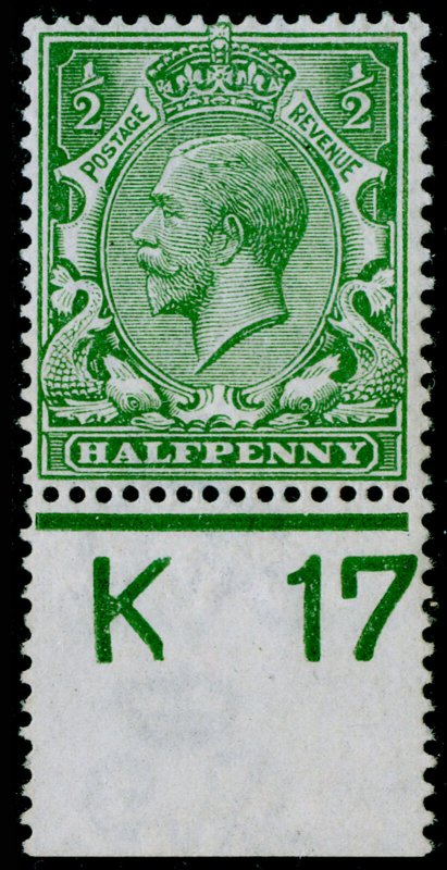 SG351 SPEC N14(-), ½d pale blue-grn, NH MINT. UNLISTED. CONTROL K17 PERF