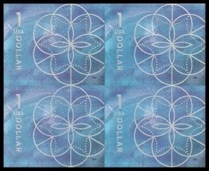 U.S.#5853 Floral Geometry $1.00 Block of 4, MNH.