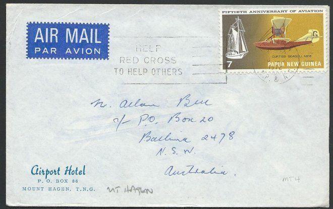 PAPUA NEW GUINEA 1972 cover MT HAGEN Red Cross slogan pmk..................51392