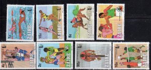 ZAIRE #1182-1189 1985 OLYMPHILEX '86 MINT VF NH O.G