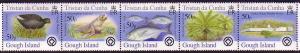 Tristan da Cunha Birds Fish Marine Life Plants Gough Island strip of 5v