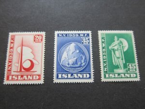 Iceland 1939 Sc 213-5 MH