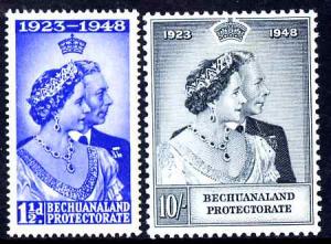 Bechuanaland 1948 KG6 Royal Silver Wedding perf set of 2 ...