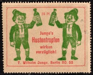 Vintage Germany Poster Stamp Junge's Cough Drops Work Wonderfully!